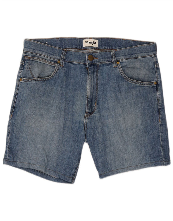 Pantaloni scurți Wrangler Larston denim pentru bărbați W34, bumbac albastru mare