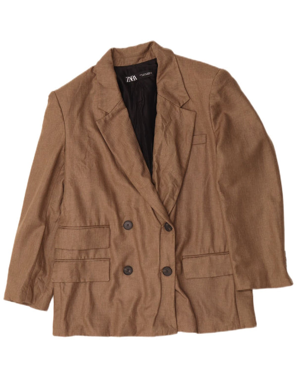 Jachetă blazer supradimensionată pentru femei Zara UK 14 maro mediu