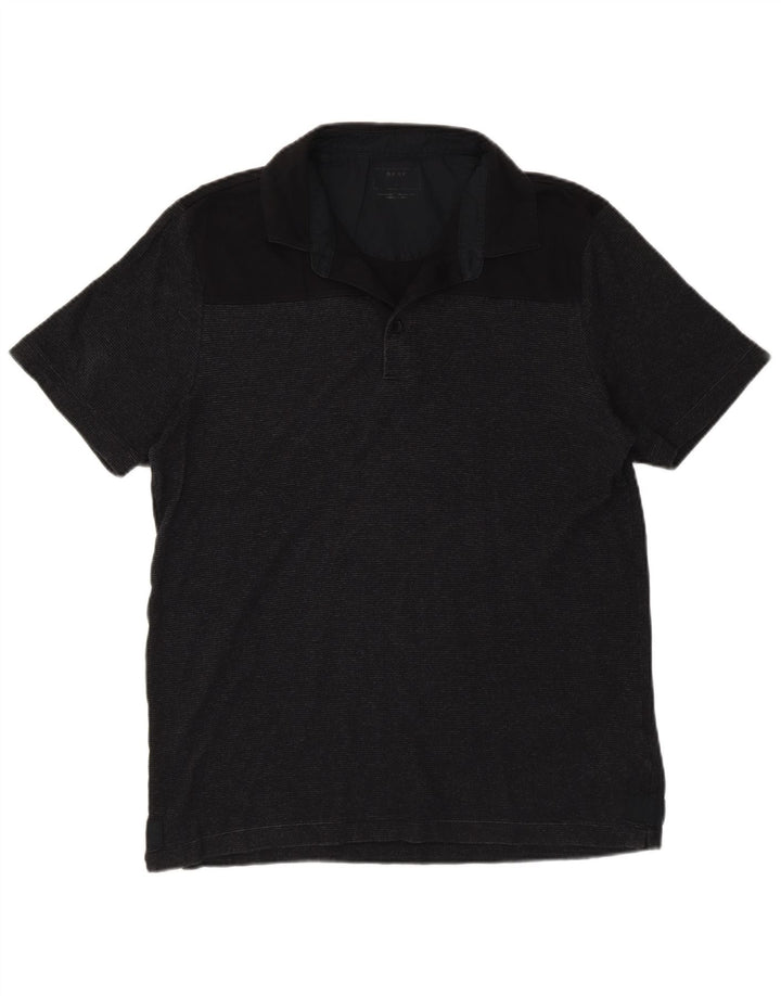 Tricou polo pentru bărbați Dkny, bumbac negru mediu cu dungi