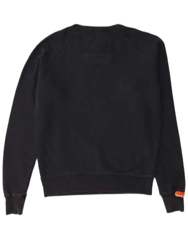 Hanorac grafic pentru bărbați Superdry Pulover mediu din bumbac bleumarin