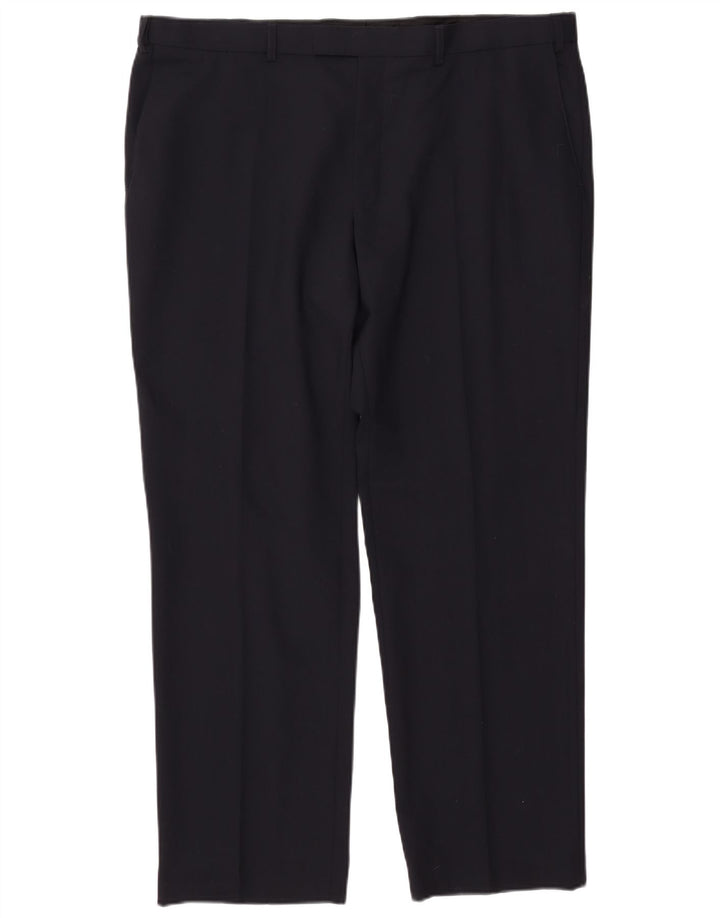 MARKS & SPENCER Pantaloni drepți de performanță pentru bărbați L42 L31 bleumarin