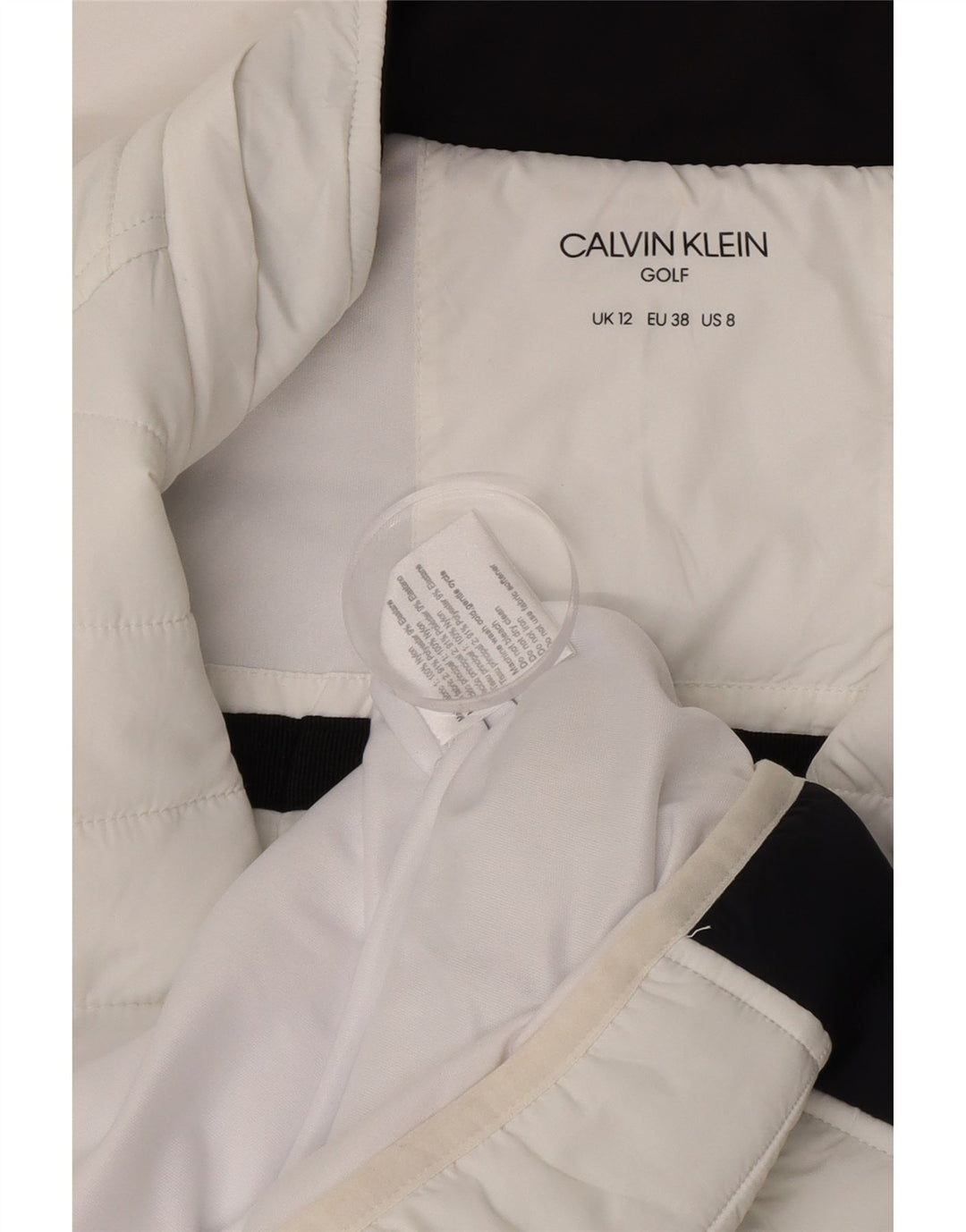 Jachetă căptușită de golf pentru femei Calvin Klein UK 12 Medium White Colorblock