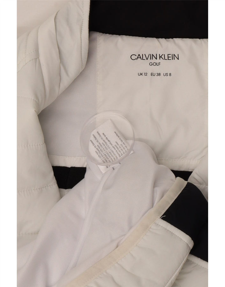 Jachetă căptușită de golf pentru femei Calvin Klein UK 12 Medium White Colorblock