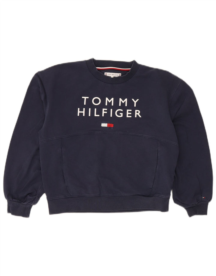 TOMMY HILFIGER Hanorac cu grafic pentru fete Pulover 11-12 ani, bleumarin