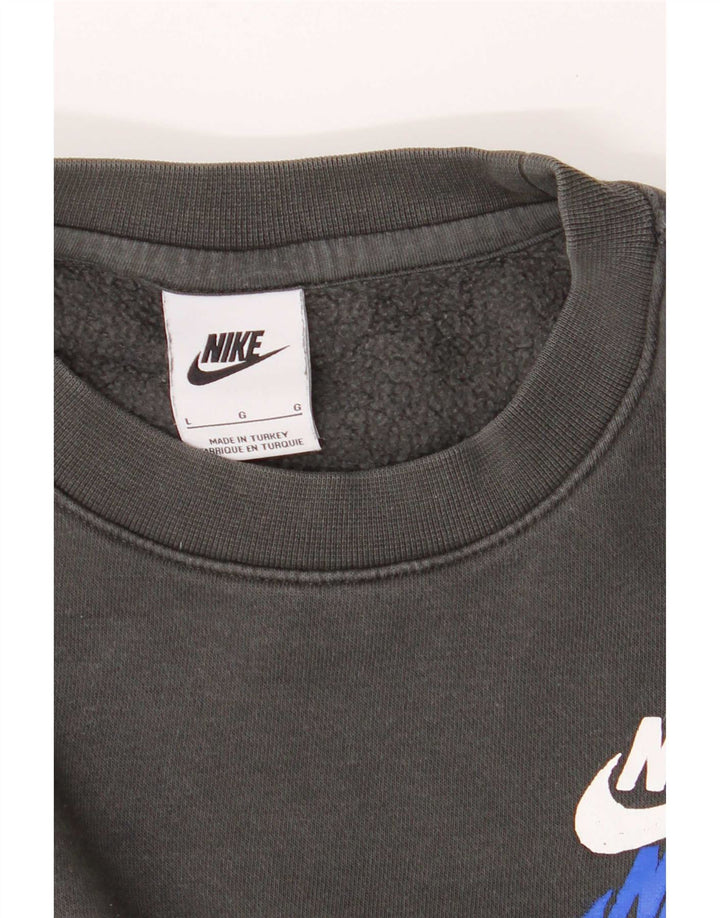 Hanorac grafic pentru bărbați Nike Pulover mare, gri, bumbac