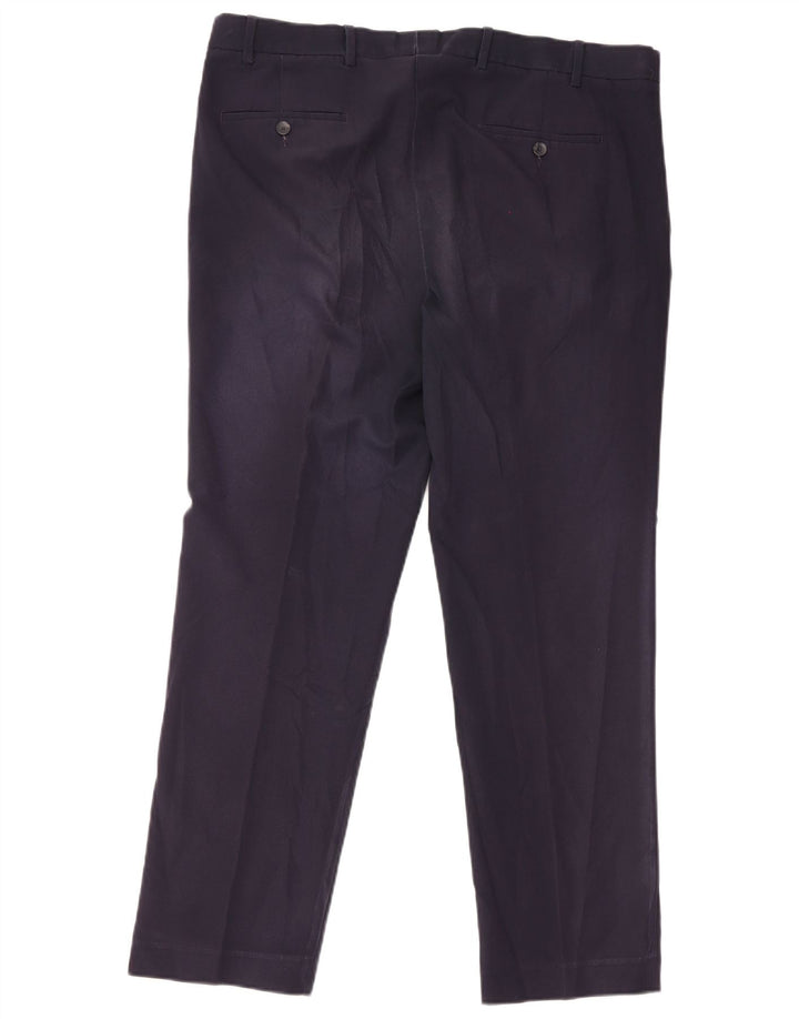 Pantaloni de costum obișnuiți, drepti, pentru bărbați, Marks & Spencer, L38 L31, bleumarin