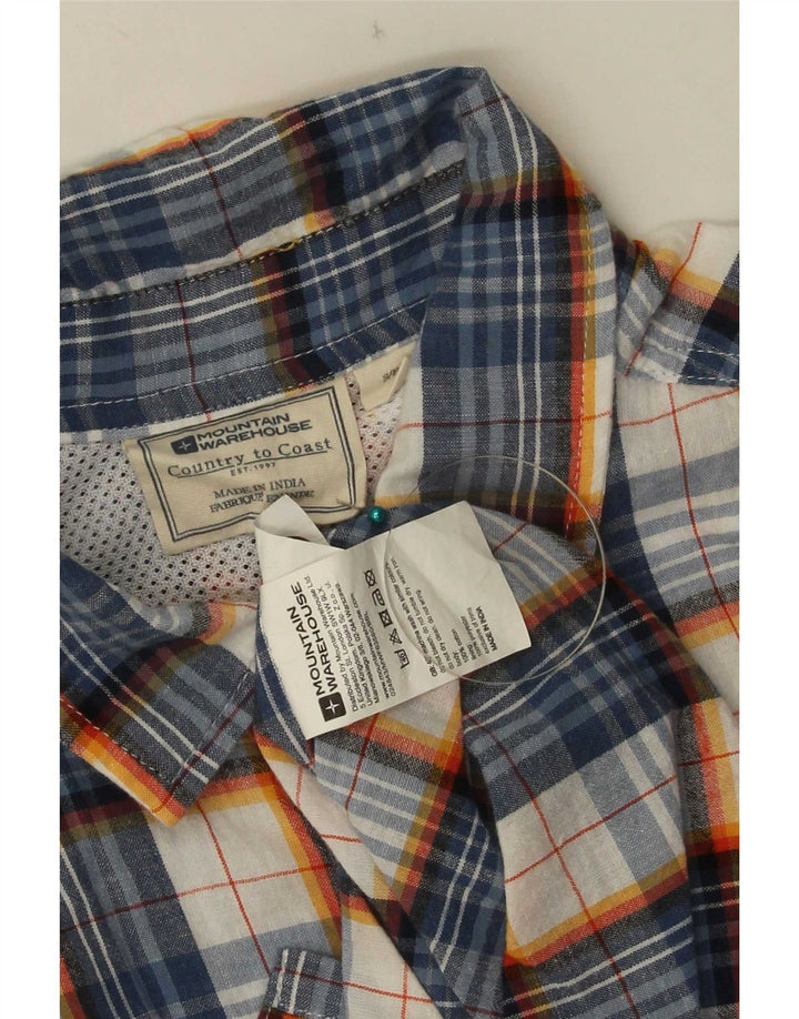 Cămașă cu mânecă scurtă pentru bărbați Mountain Warehouse, poliester cu carouri albastre mici