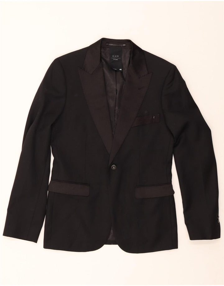G-STAR Mens 1 Button Blazer Jacket IT 46 Small Black Vintage G-Star and Second-Hand G-Star from Messina Hembry 
