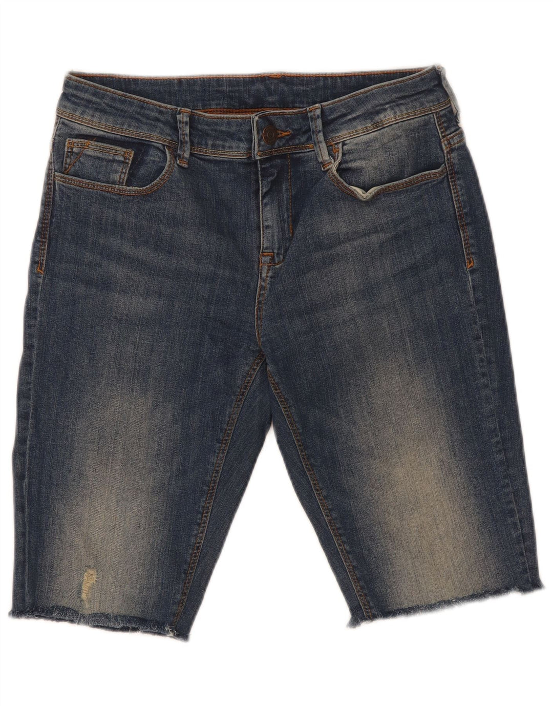 Pantaloni scurți din denim învechit pentru femei Zara EU 38 Mici W28 Albastru