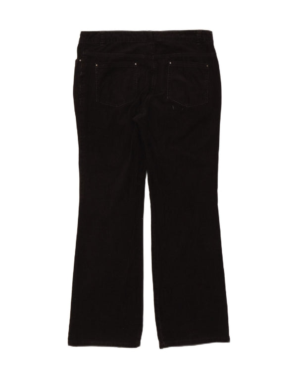 Marks & Spencer Pantaloni din velur cu talie înaltă pentru femei UK 14 Large W32 L29 Bla