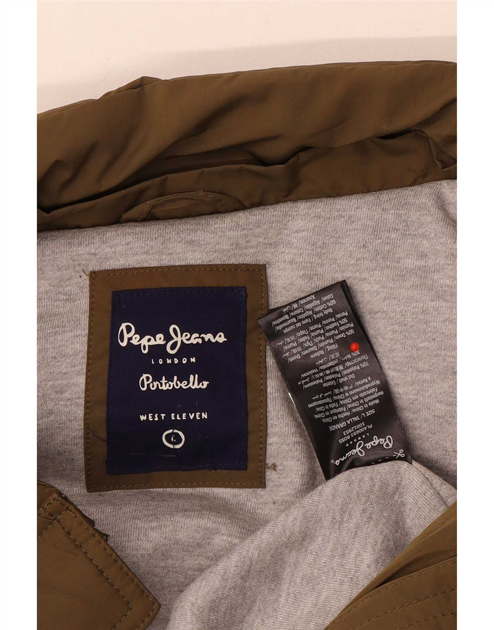 PEPE Jeans Gilet căptușit pentru femei UK 16 Large Kaki Poliester