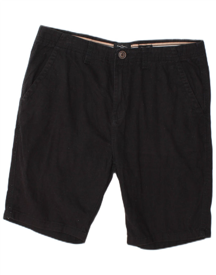 Pantaloni scurți chino pentru bărbați Pierre Cardin, cu tăiere obișnuită, mediu W32, bumbac negru