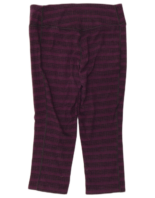 Leggings NIKE Dri Fit Capri pentru femei UK 14, bumbac cu dungi violet mediu
