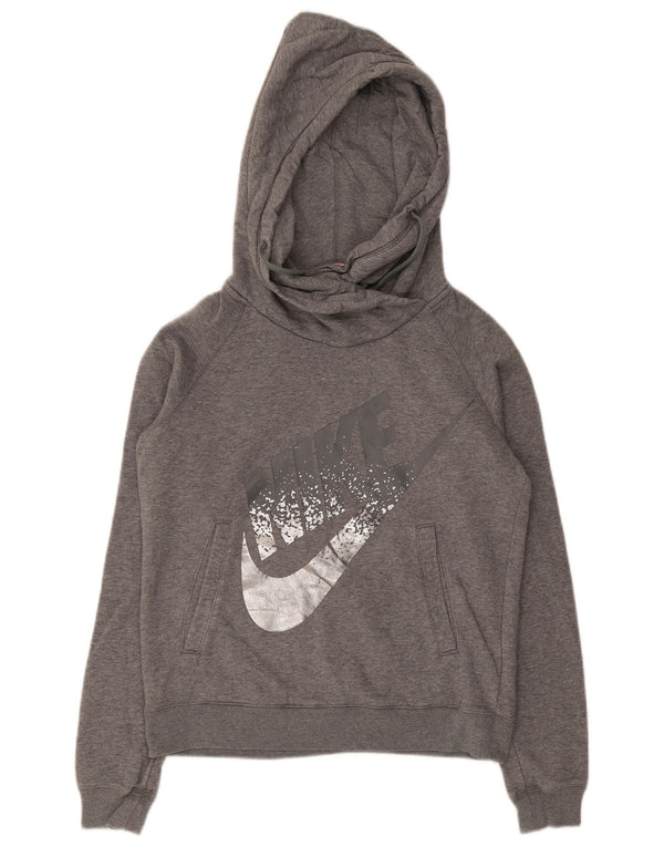 Pulover Nike cu capota cu grafic pentru femei UK 10 mic bumbac gri