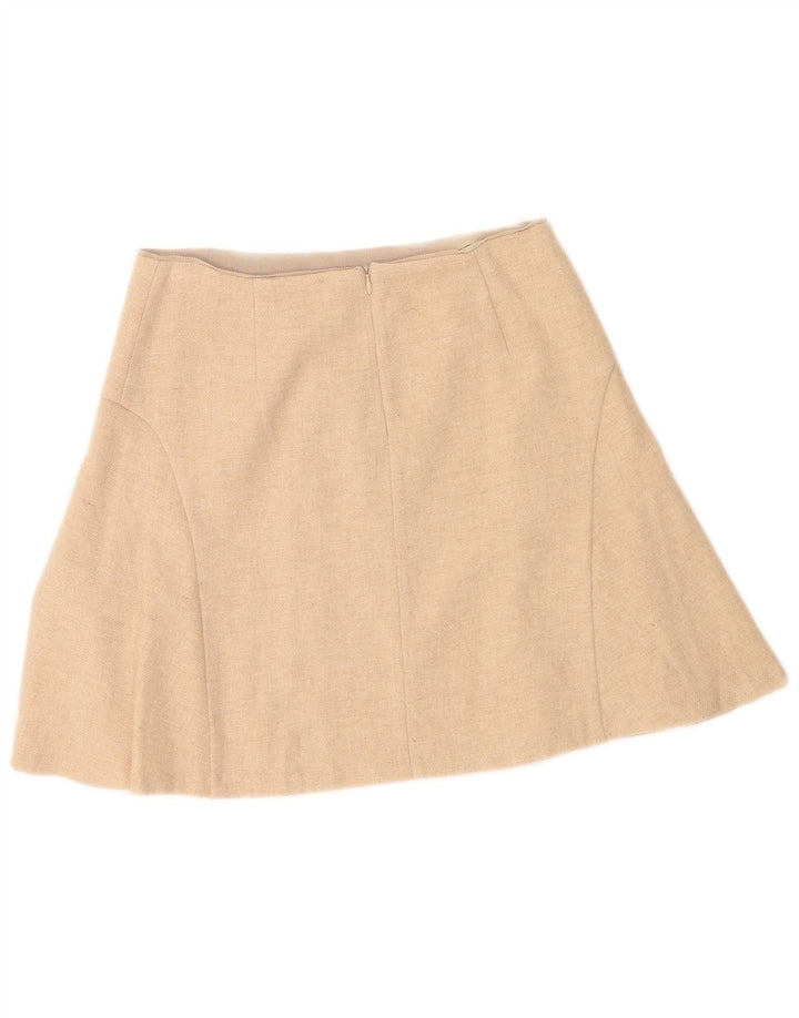 Fusta Mini Massimo Dutti Femei EU 40 Mediu W30 Lână Bej