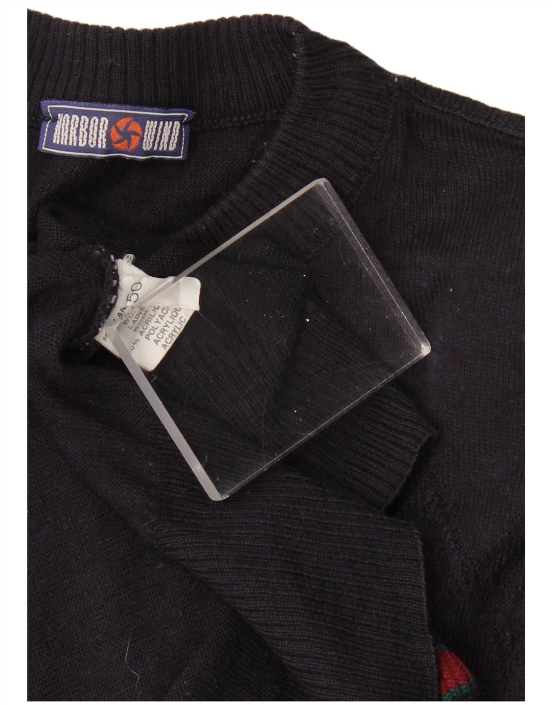 Pulover VINTAGE pentru bărbați cu gât țestoasă, pulover IT 50 mare, bleumarin, geometric