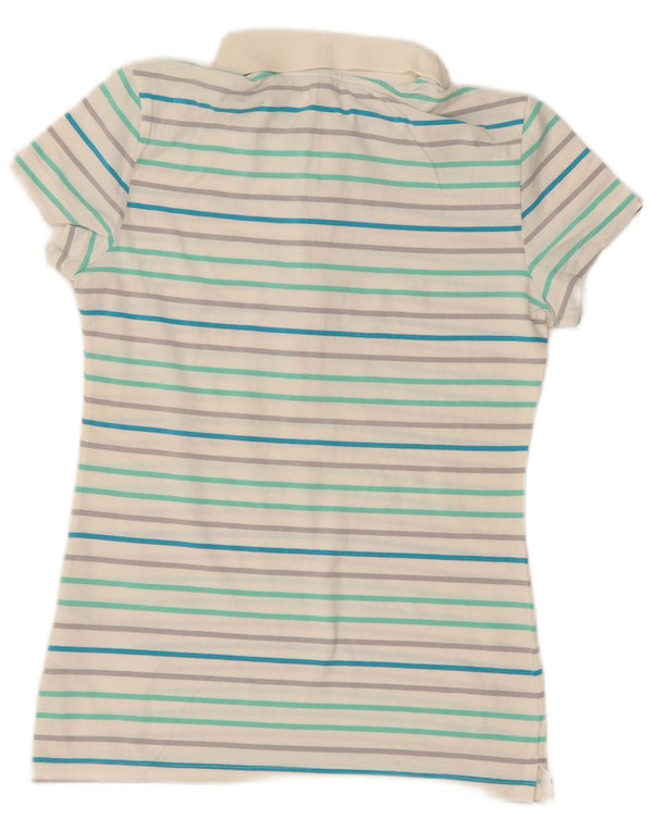 Tricou polo Nike pentru femei Marea Britanie 8/10, bumbac cu dungi alb, mic