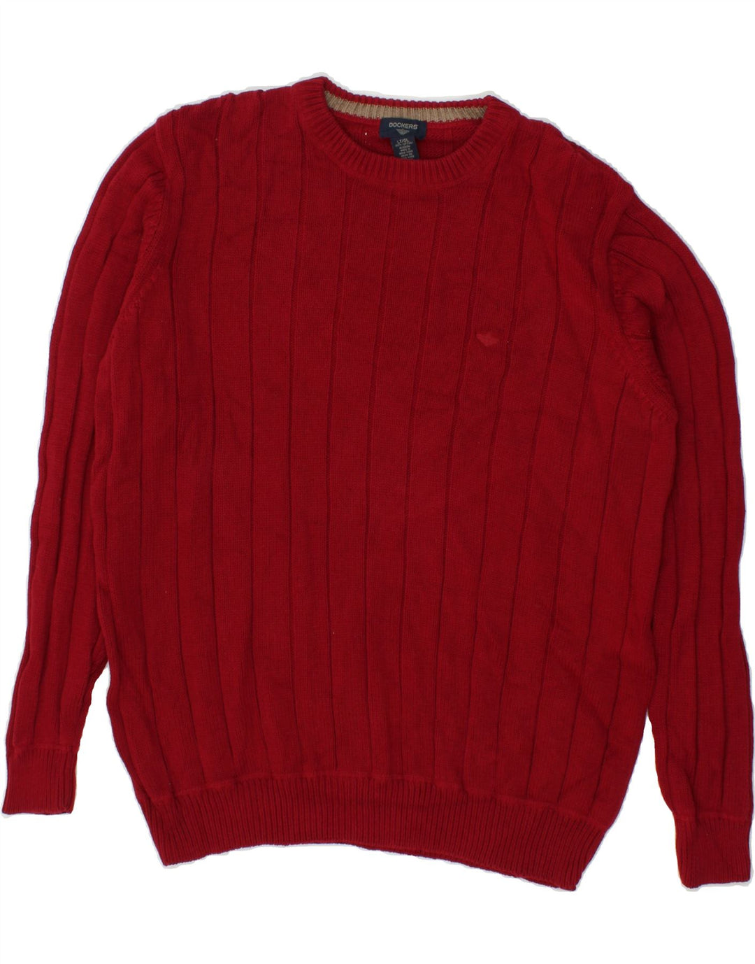 DOCKERS Mens Boat Neck Jumper Sweater Large Red Cotton Vintage Dockers and Second-Hand Dockers from Messina Hembry 