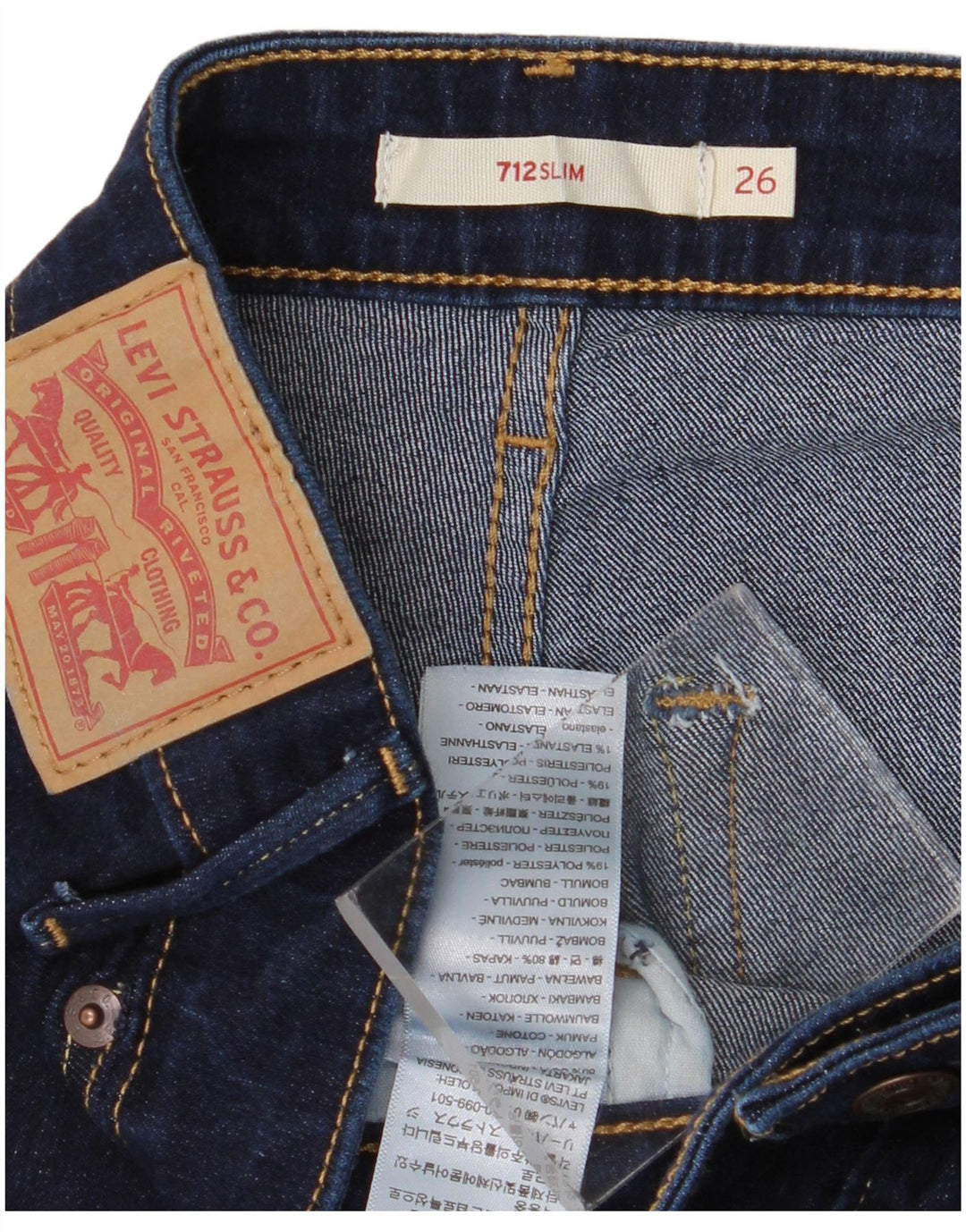 Blugi Levi's 712 Slim pentru femei W26 L28 Bumbac bleumarin