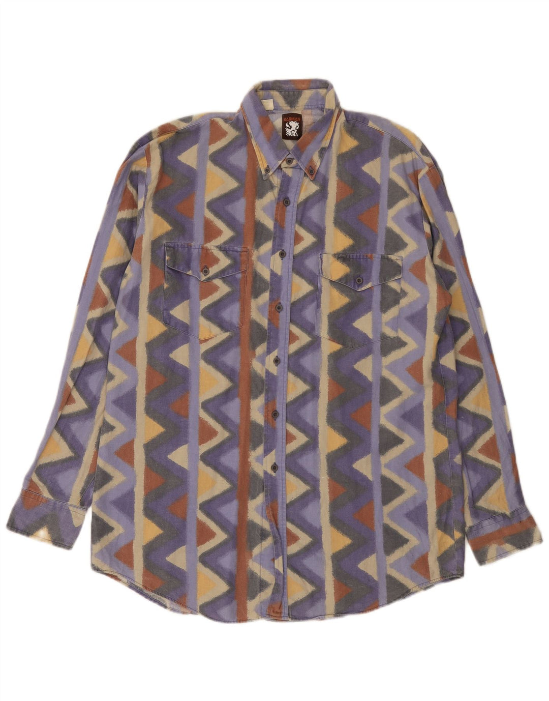 Cămașă Vintage pentru bărbați, chevron mare, multicolor