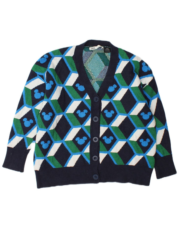 Pulover cardigan supradimensionat pentru femei Zara UK 10 Mic Multicolor Geometric