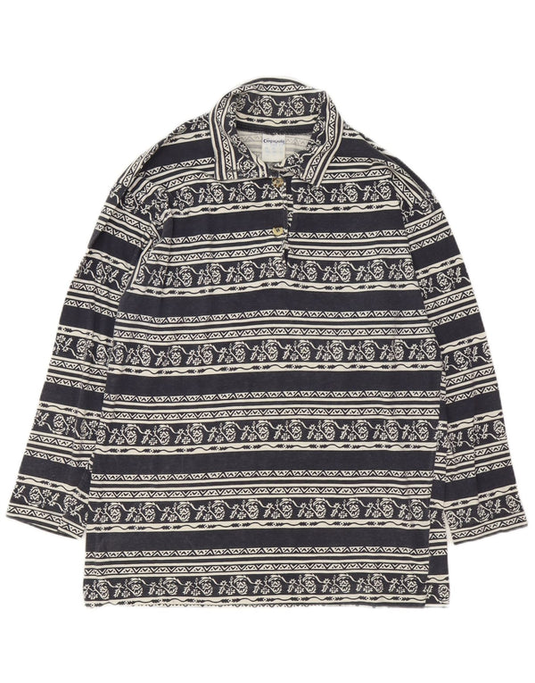 Pulover pentru femei Campagnolo, cu gât polo, UK 14, mare, bleumarin, floral