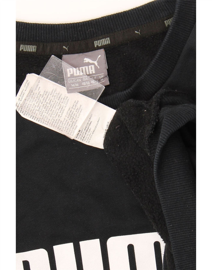 PUMA Mens Graphic Sweatshirt Jumper Medium Black Cotton