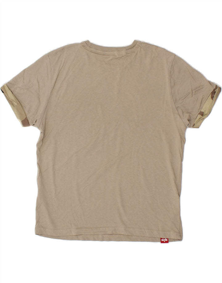 ALPHA INDUSTRIES Womens T-Shirt Top UK 14 Medium Grey Cotton Vintage Alpha Industries and Second-Hand Alpha Industries from Messina Hembry 