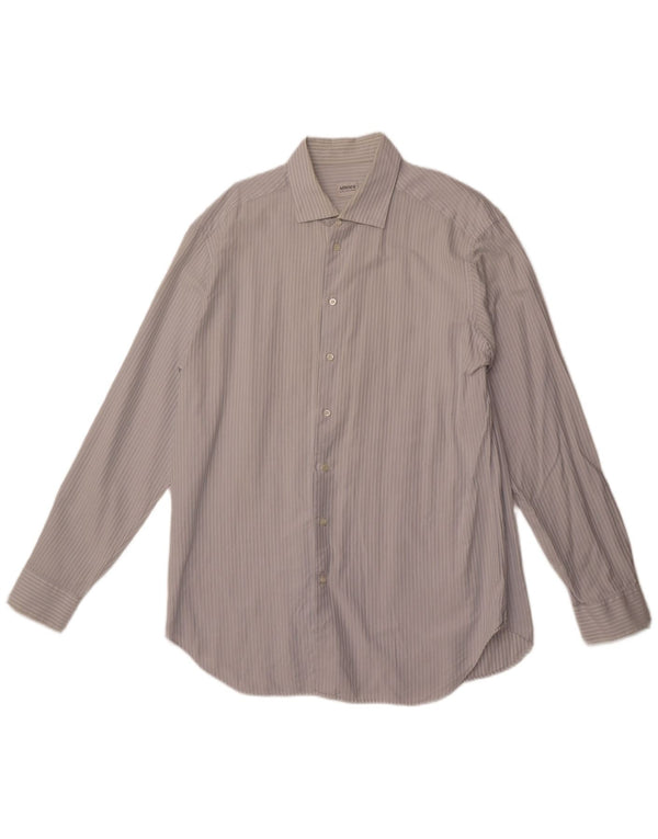 ARMANI COLLEZIONI Cămașă bărbați Mărimea 44 17 1/2 XL Bumbac cu dungi albastre