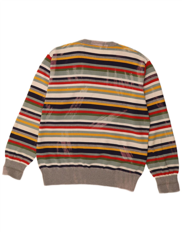 JACK & JONES Pulover cu decolteu în V cu grafic pentru bărbați, 2XL, cu dungi multicolore