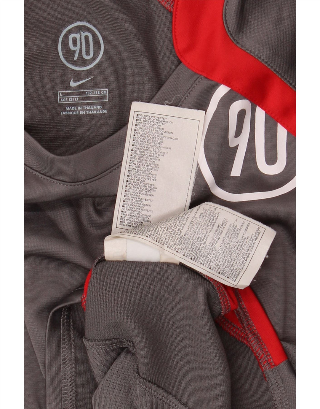 Tricou grafic NIKE Dri Fit pentru băieți Top 12-13 ani, mare, gri Colorblock