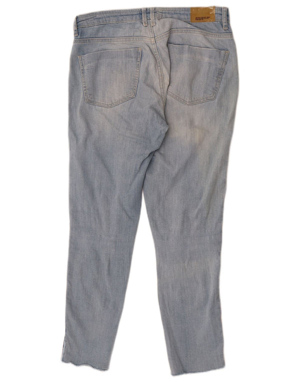 Blugi slim pentru femei Zara EU 38 Mici W28 L27 Albastru Colorblock