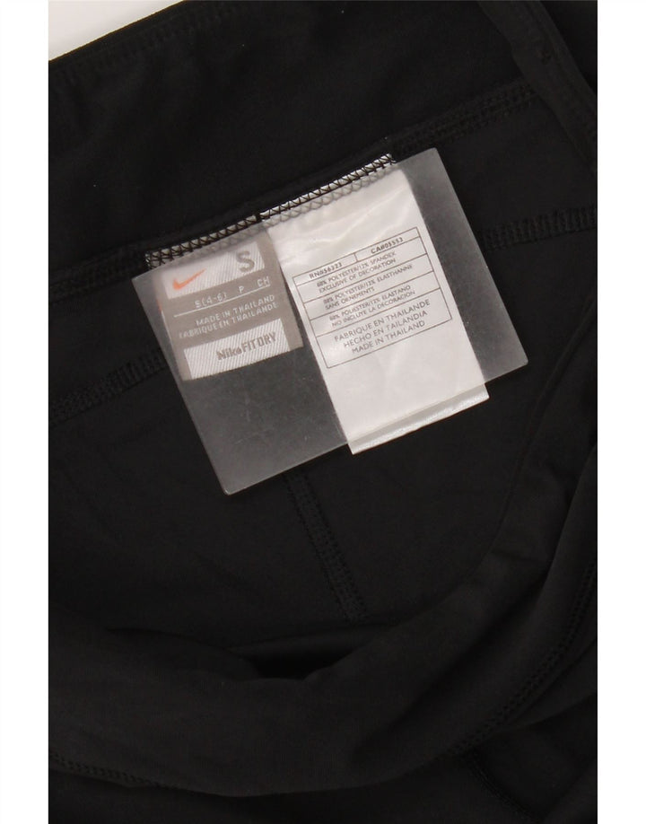 Pantaloni de trening Capri Nike pentru femei US 4/6 Poliester negru mic
