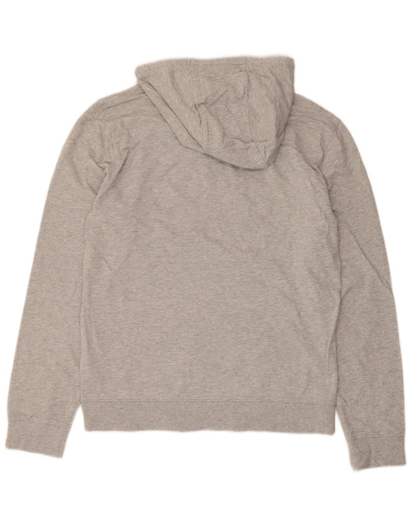 Emporio Armani Pulover cu capota cu grafic pentru femei UK 16, mare, gri bumbac