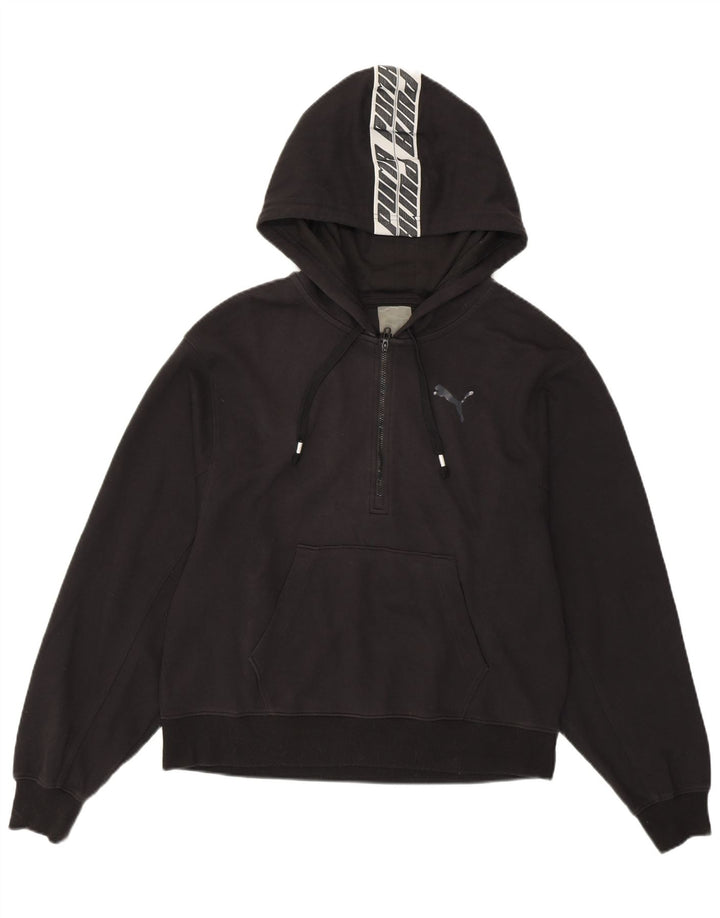 Pulover cu glugă cu grafic PUMA pentru femei UK 16, mare, negru, bumbac