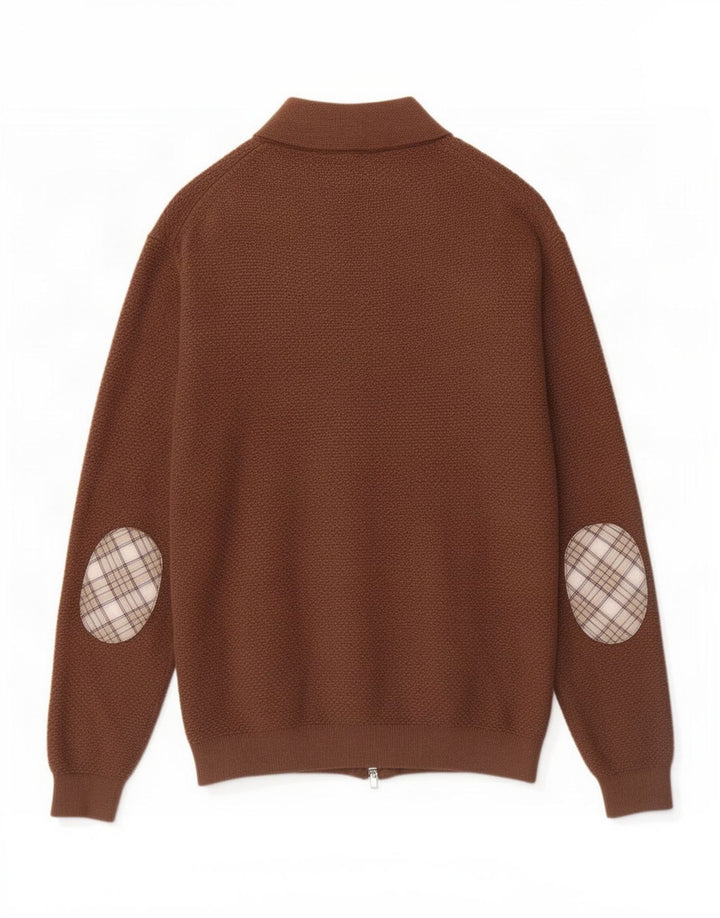 Pulover cardigan pentru bărbați Massimo Dutti, bumbac maro mare
