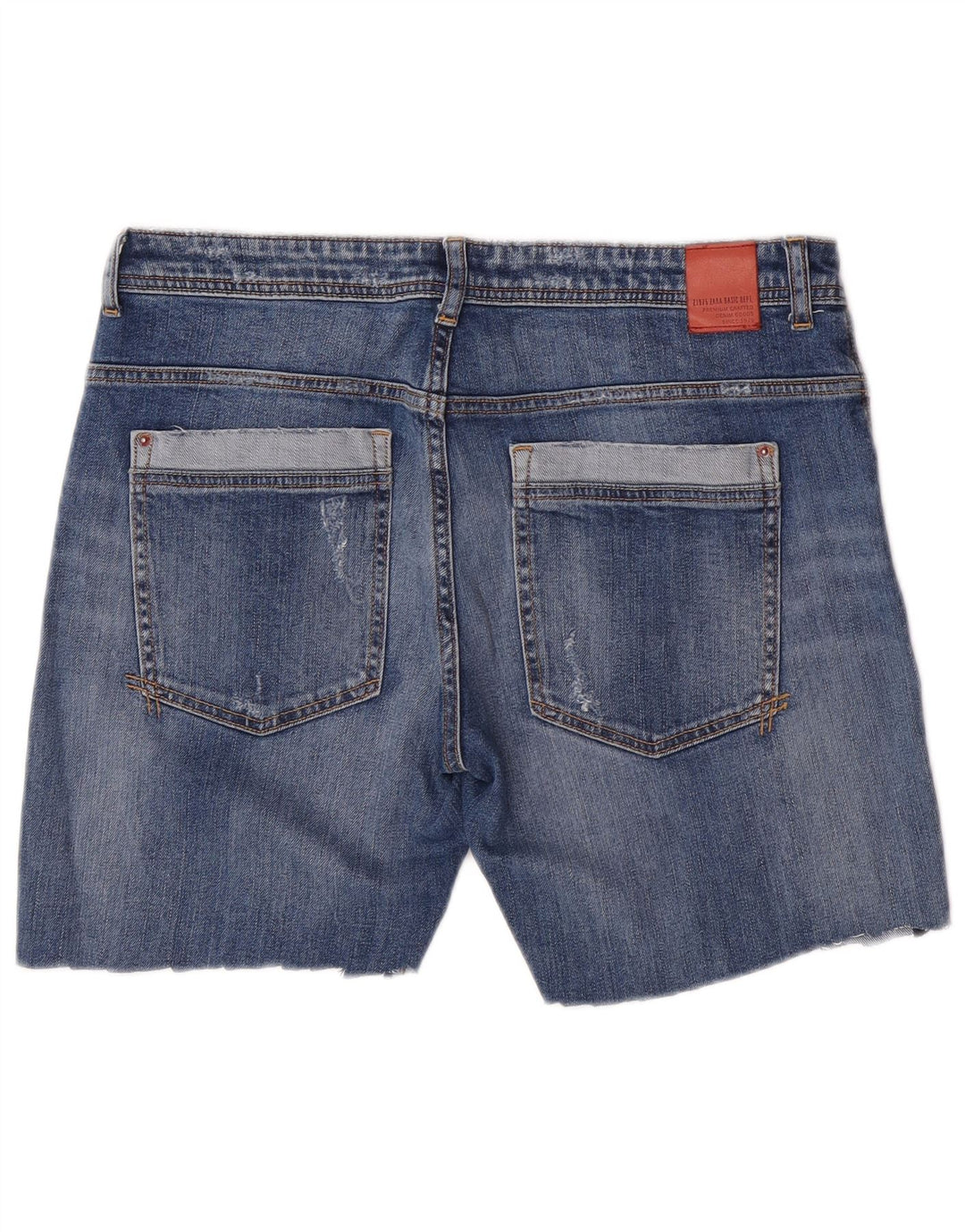 Pantaloni scurți din denim pentru femei Zara EU 40 Medium W30 Albastru Floral