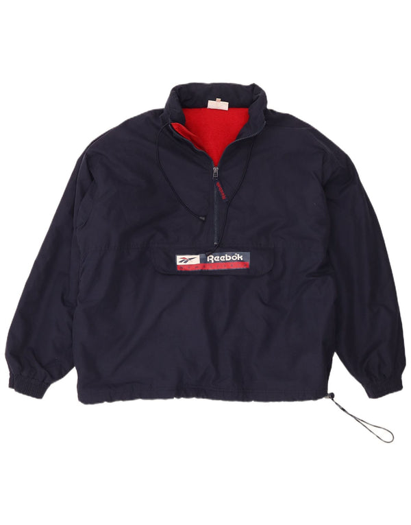 Jachetă Anorak cu glugă supradimensionată pentru bărbați Reebok UK 36 Mic, bleumarin