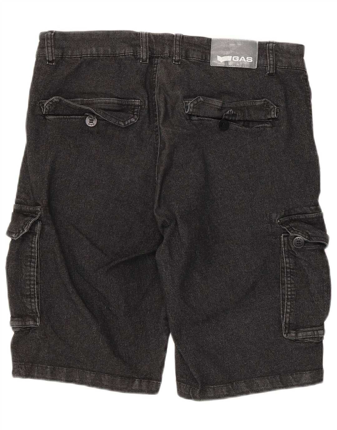 Pantaloni scurți cargo din denim pentru bărbați Gas, cu ajustare normală, mediu W32, bumbac negru