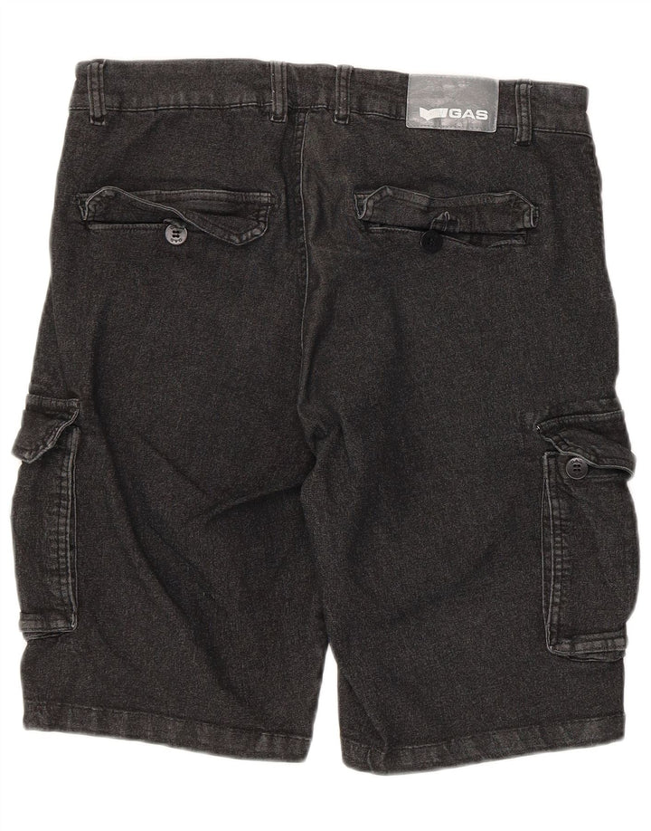 Pantaloni scurți cargo din denim pentru bărbați Gas, cu ajustare normală, mediu W32, bumbac negru