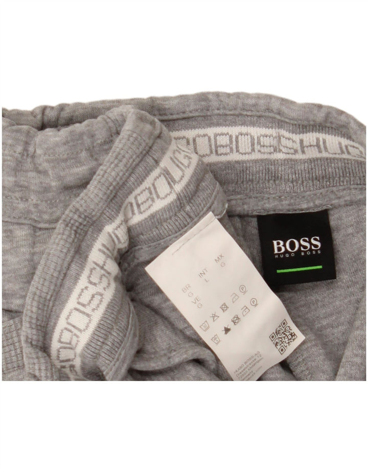Pantaloni de trening pentru bărbați HUGO BOSS Pantaloni de jogging mari, gri bumbac cu pete