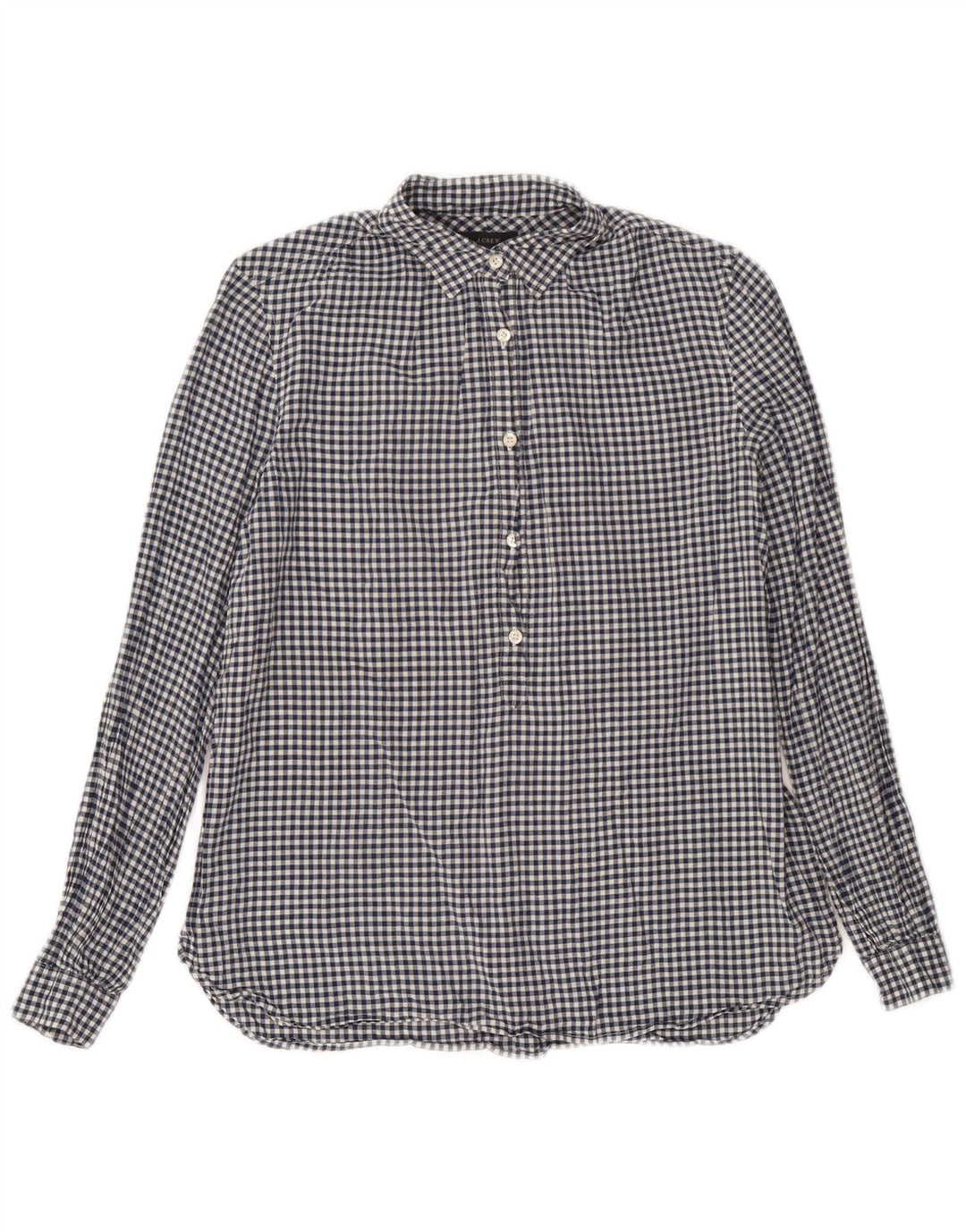 Cămașă pulover pentru femei J. Crew UK 14 Medium Bluemarin Gingham Bumbac