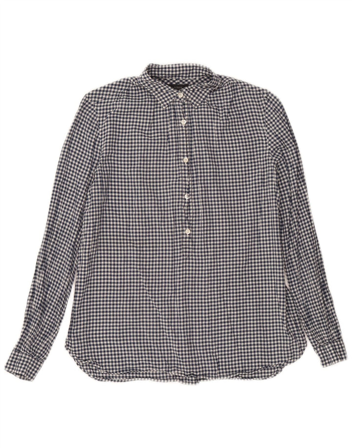 Cămașă pulover pentru femei J. Crew UK 14 Medium Bluemarin Gingham Bumbac