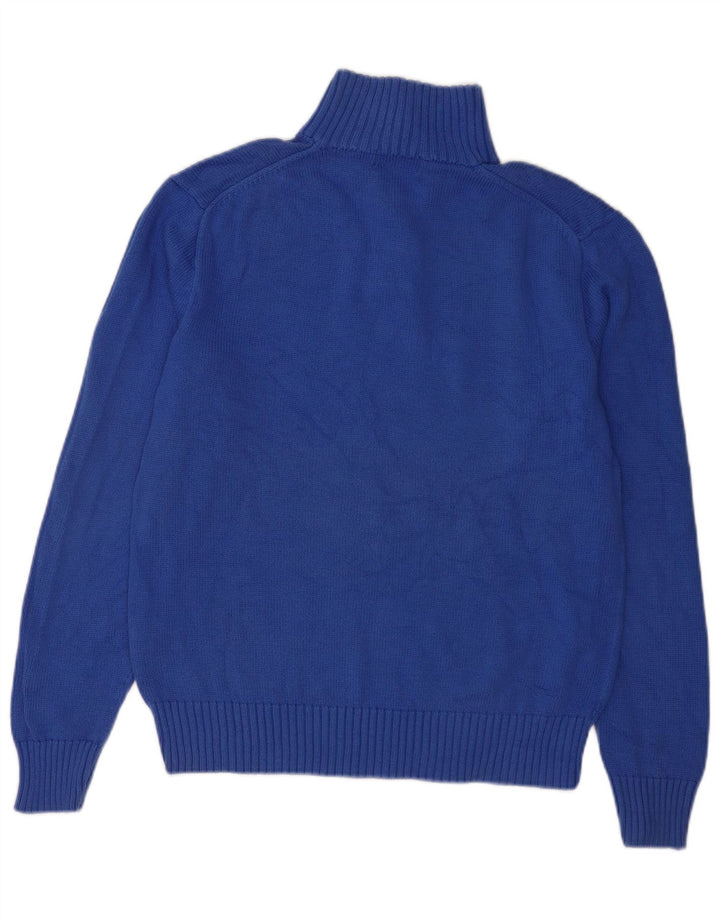 POLO RALPH LAUREN Pulover pentru bărbați cu gât cu nasturi, bumbac albastru mediu
