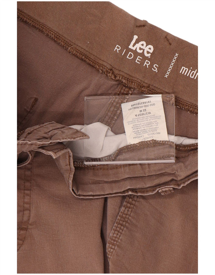 Pantaloni scurți chino LEE Riders pentru femei cu talie medie US 22 3XL W44 bumbac maro