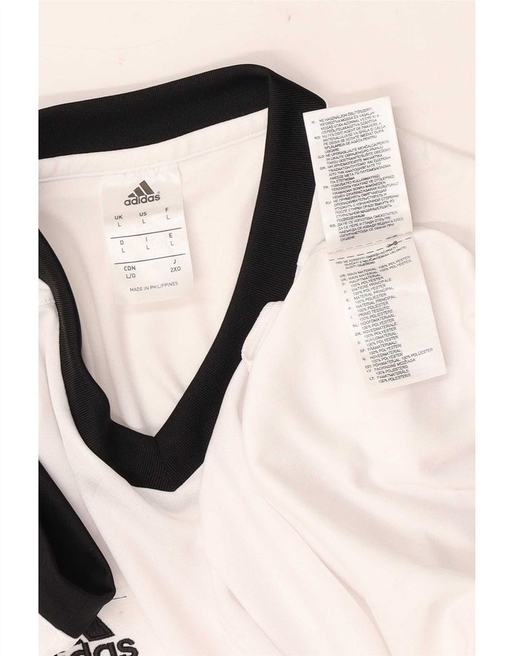 Tricou Adidas Climalite pentru bărbați Top mare din poliester alb