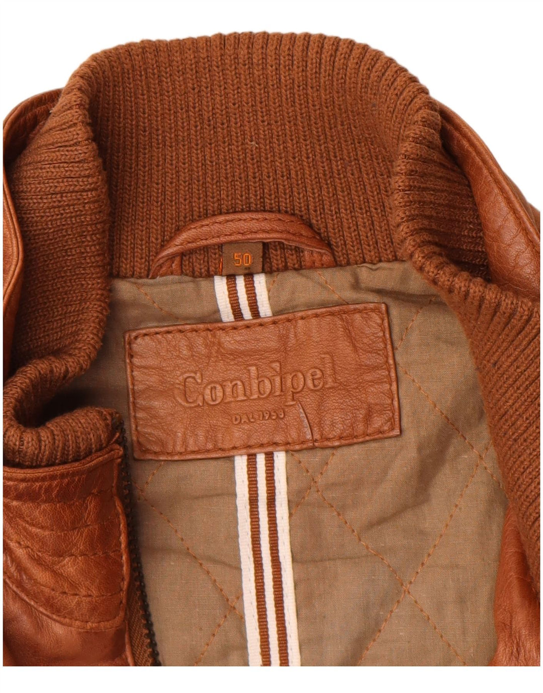 Jachetă de piele pentru bărbați Conbipel IT 50, maro, piele mare