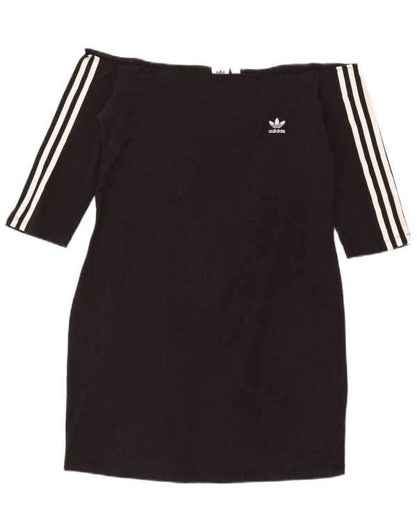 Rochie Adidas pentru femei cu mâneci 3/4 cu umăr dezactivat UK 18 XL, bumbac, negru