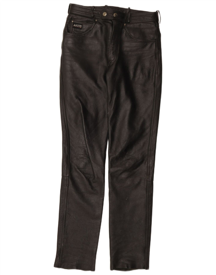 Pantaloni slim din piele pentru bărbați Akito W32 L34 din piele neagră