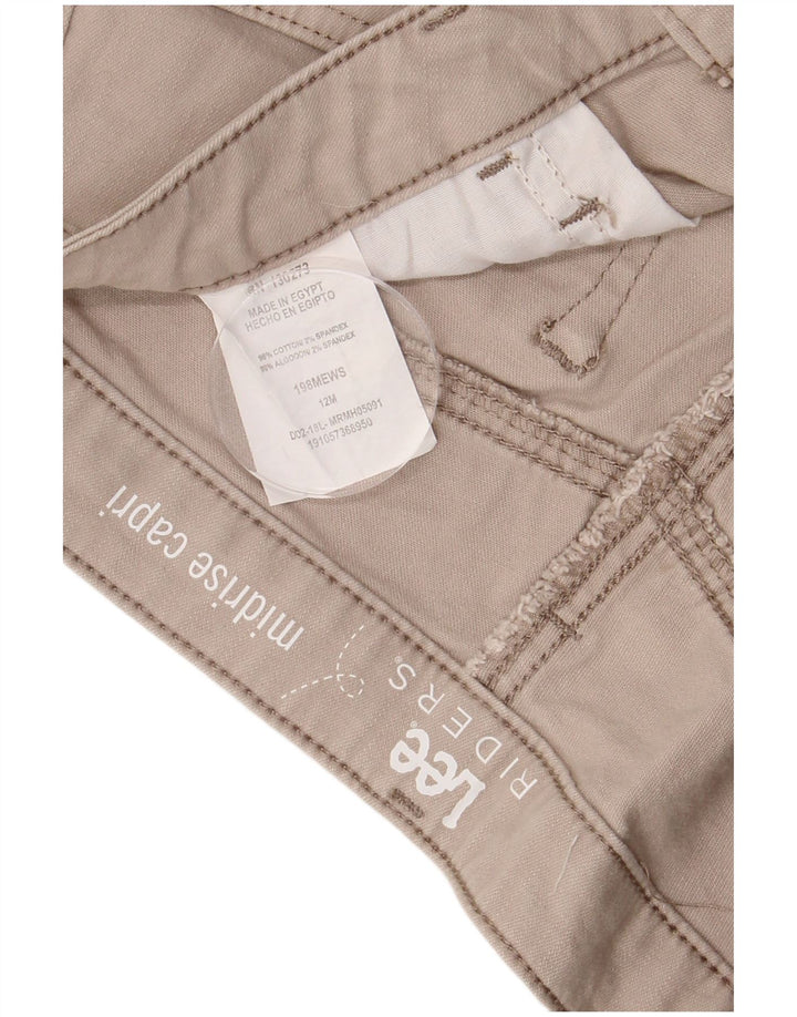 Pantaloni Capri LEE Riders pentru femei cu talie medie US 12 Large W32 L20 Bej